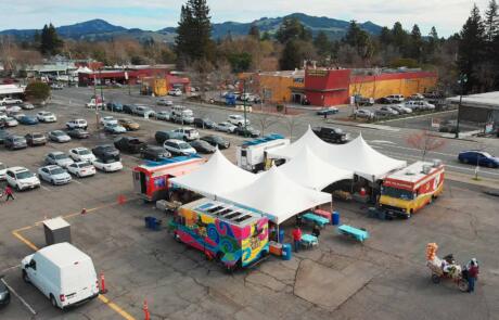 Aerial Shot of Roseland's Santa Rosa Food Park