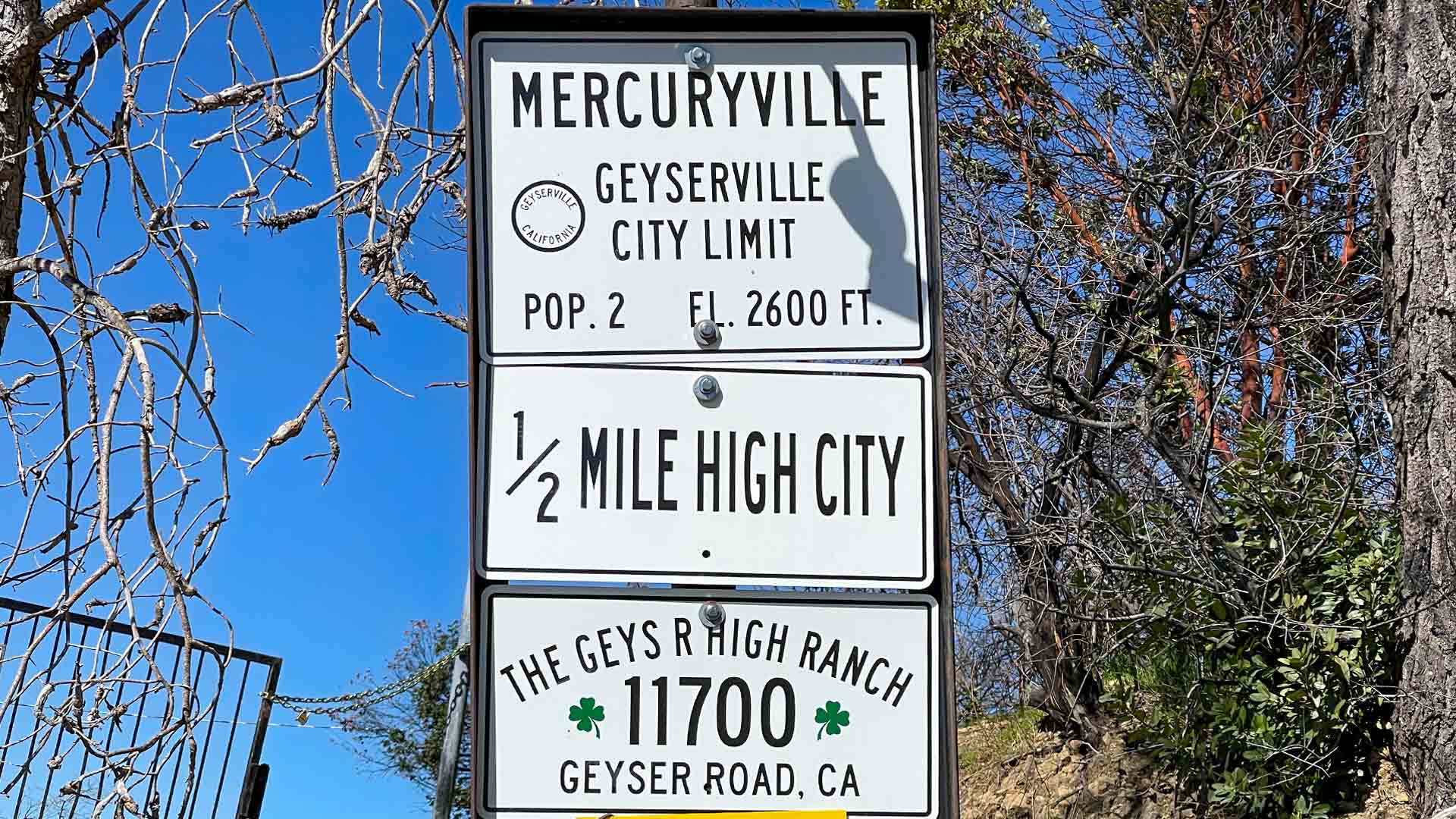 Mercuryville, CA Sign