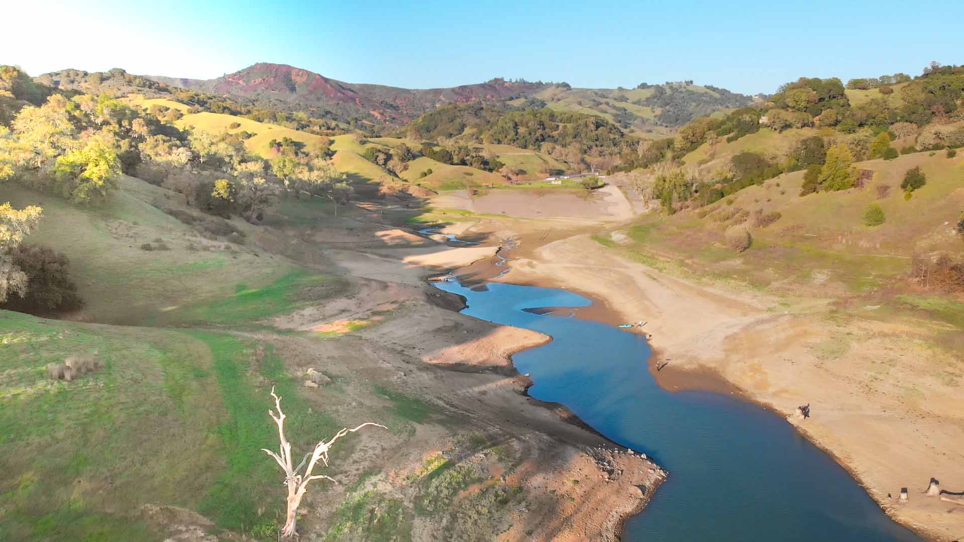 Drone Shot of Yorty Creek in Cloverdale, CA