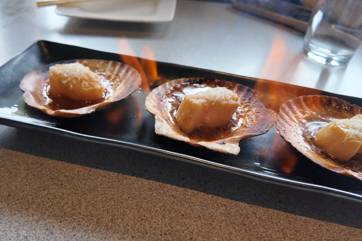 O’Sake Flaming Scallops O'Sake Flaming Scallops